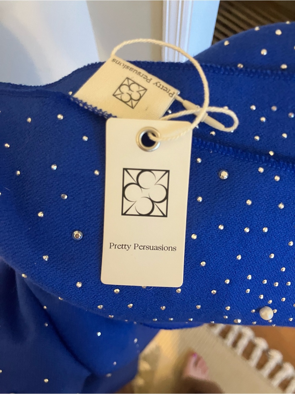 Pretty Persuasions Royal Blue Crystal-Embellished Wrap Scarf - Picture 6 of 7